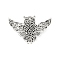 Viking Style Zinc Alloy Snap Hair Clips For Women, Owl, 66.5x104.5mm