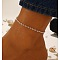 Alloy Twisted Chain Anklets for Women, Platinum, 8-7/8 inch(225mm)