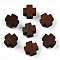 Natural Wood Beads, Dyed, Cross, Saddle Brown, 10~10.5x10~10.5x4.5~5mm, Hole: 1.6~1.8mm