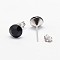 Austrian Crystal Stud Earrings, with 925 Sterling Silver Earring Posts, 280_Jet, 16x7mm, Pin: 0.8mm