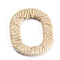 ABS Plastic Linking Rings, with Jute Twine, Oval, Wheat, 50~51x36x3mm