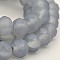 Pearl Luster Plated Faceted Rondelle Glass Beads Strands, Frosted, Light Grey, 8x5mm, Hole: 1mm, about 68pcs/strand, 16 inch