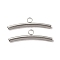 Non-Tarnish 304 Stainless Steel Tube Bails, Curved Tube, Stainless Steel Color, 8x30x2.5mm, Hole: 3mm, Inner Diameter: 2mm