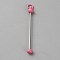 Iron Bar Beadable Keychain for Jewelry Making DIY Crafts, Platinum, Hot Pink, 7.8cm
