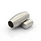 Tarnish Resistant 304 Stainless Steel Matte Surface Magnetic Clasps with Glue-in Ends, Barrel, Stainless Steel Color, 21x10mm, Hole: 5mm