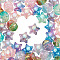 60Pcs Transparent Crackle Acrylic Beads, Gradient Color, Star, Mixed Color, 17x17.7x14.4mm, Hole: 3.8mm