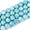 Baking Paint Glass Beads Strands, Round, Pale Turquoise, 8~8.5mm, Hole: 1~1.2mm, about 105~106pcs/strand, 30.71~31.10 inch(78~79cm)