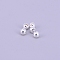 Tungsten Slotted Bead, Round, Platinum, 2.5mm, Hole: 0.5mm