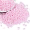 Opaque Colours Luster Glass Seed Beads, Round Hole, Peanut, Pink, 3.5x6x3.5mm, Hole: 0.8mm, about 100pcs/10g