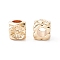 Rack Plating Alloy Beads, Long-Lasting Plated, Cadmium Free & Lead Free, Cube with Flower, Golden, 6x6x6mm, Hole: 3.2mm