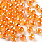 Transparent Acrylic Beads, AB Color Plated, Round, Orange, 8x7mm, Hole: 2mm, about 1745pcs/500g