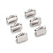 Tarnish Resistant Stainless Steel Ribbon Crimp Ends, Stainless Steel Color, 6x6.5mm, Hole: 1.5mm