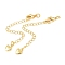Brass Curb Chain Extender, End Chains with Lobster Claw Clasps and Heart Charms, Real 18K Gold Plated, 70mm