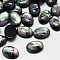 Resin Cabochons, Imitation Shell, Oval, Black, 25x18x5mm