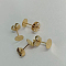 Ion Plating(IP) 304 Stainless Steel Stud Earring Findings, Flat Round, Real 18K Gold Plated, 2mm, pin: 0.7mm