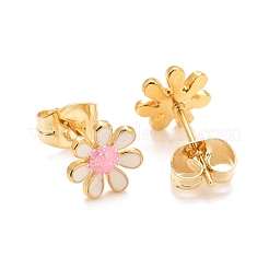 Серьги-гвоздики из нержавеющей стали 304 с эмалью&nbsp;EJEW-B009-18G-04