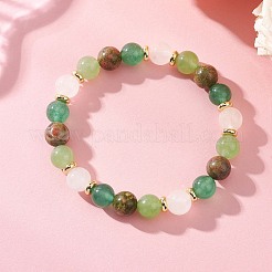 Браслеты из натуральных смешанных круглых бусин из драгоценных камней для женщин&nbsp;BJEW-JB12631-02