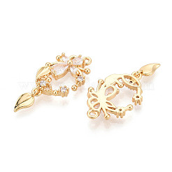 Подвески из латуни с прозрачным фианитом&nbsp;KK-T077-54G