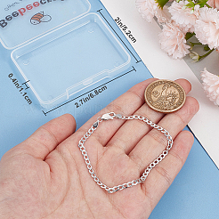 1шт 925 браслета из стерлингового серебра с цепочкой панцирного плетения&nbsp;BJEW-BBC0001-06C