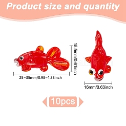 10шт ручной работы бусины лэмпворк&nbsp;LAMP-GO0001-18