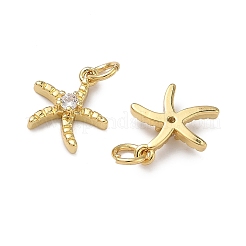 Латунные микропаве прозрачные подвески с фианитом&nbsp;KK-H256-14G