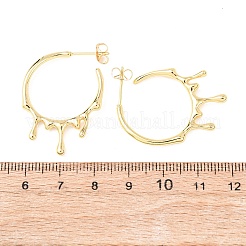 Серьги-гвоздики из латуни с покрытием из плавящейся латуни&nbsp;EJEW-F294-05G