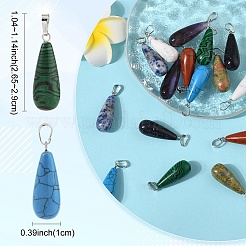 16шт 8 стиля подвески из натуральных и синтетических смешанных драгоценных камней&nbsp;G-YW0002-35