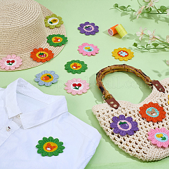 50 шт. 10-цветные полиэстеровые нитки для вышивки подсолнечника для пришивания нашивок&nbsp;PATC-PH0001-45