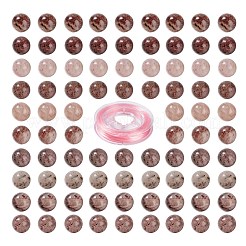 100шт 8мм натуральный клубничный кварц круглые бусины&nbsp;DIY-LS0002-51