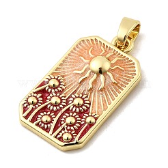 Прямоугольник с подвесками из латуни в форме солнца&nbsp;KK-C134-35A-G