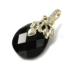 Подвески-капли из натурального обсидиана&nbsp;KK-D021-03B-G