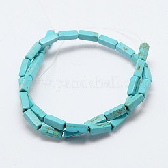 Синтетическое окрашенных бирюзовый прямоугольник бисера прядь&nbsp;LS-G-P083-98H