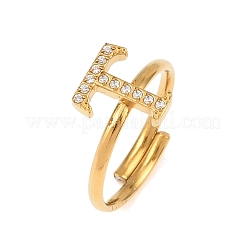 Открытые кольца-манжеты из нержавеющей стали 304 с микропаве из кубического циркония&nbsp;RJEW-D336-01G-04