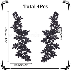 Полиэстер кружево цветы тканевые нашивки&nbsp;AJEW-WH0816-089