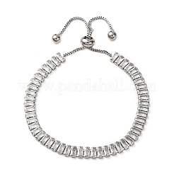 Браслеты-цепочки из нержавеющей стали 304 с прозрачными кубическими цирконами&nbsp;BJEW-G754-03P-01