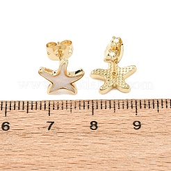 Серьги-гвоздики из латуни&nbsp;LS-EJEW-B152-01G-05