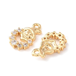 Латунные микропаве прозрачные подвески с фианитом&nbsp;KK-A284-17B-G