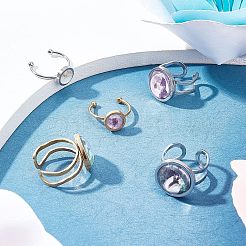 12 шт. 6 стиля манжетных подушечек из нержавеющей стали 304 с кольцами&nbsp;STAS-UN0023-33