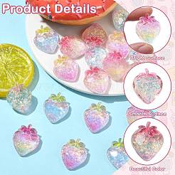 25 шт. 5-цветные прозрачные кабошоны из смолы в форме фруктов&nbsp;RESI-CJ0004-16