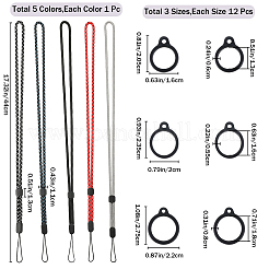 5 шт. двухцветный полиэстеровый ремешок на шею&nbsp;DIY-GF0008-12