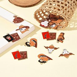 18 шт. 9 стиля ковбойская шляпа сапоги мешок денег череп сплав эмалированные подвески&nbsp;FIND-FS0003-91