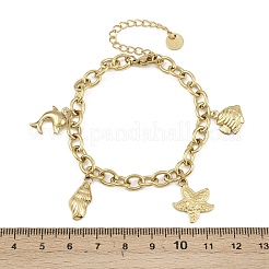 Браслеты с подвесками из нержавеющей стали Ocean 304&nbsp;BJEW-K291-05G