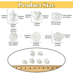 300 шт. 6 вида пластиковых бусин с имитацией жемчуга&nbsp;OACR-CJ0002-46