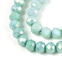 Антикоррозийные гальванические стеклянные бусины рондель&nbsp;LS-EGLA-T021-4mm-17-07