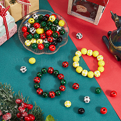 200 шт. 8 стиля деревянных бусин с рождественской тематикой&nbsp;WOOD-PA0001-09