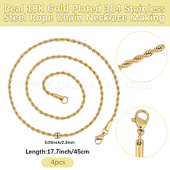 4 шт. ожерелье из нержавеющей стали 304 с цепочкой&nbsp;NJEW-BBC0001-36A