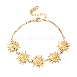 Текстурированные браслеты из нержавеющей стали 304 Sun Link&nbsp;BJEW-K293-06A-G