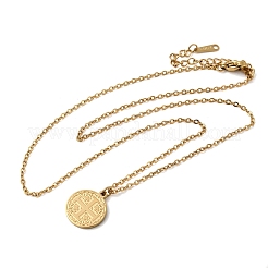 Подвески-медали с иерусалимским крестом из нержавеющей стали 304&nbsp;NJEW-D349-01G