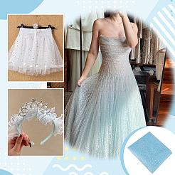 6 ярд полиэстеровой сетчатой ткани со звездным узором&nbsp;DIY-WH0060-94D