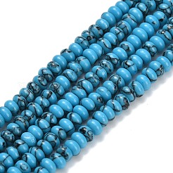 Синтетических нитей бирюзовые бусы G-L635-A10-4x2mm-01